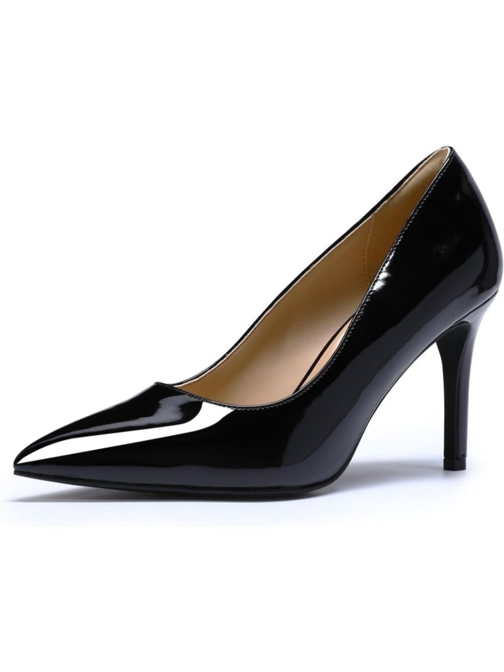 Women's Black Pumps Pointed Toe Stiletto High Heels Slip On Party Dress Shoes